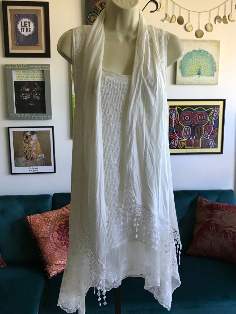 INDIGO THREAD size 1X Fairycore Boho Embroidered Folklore Lace Tunic Top NEW